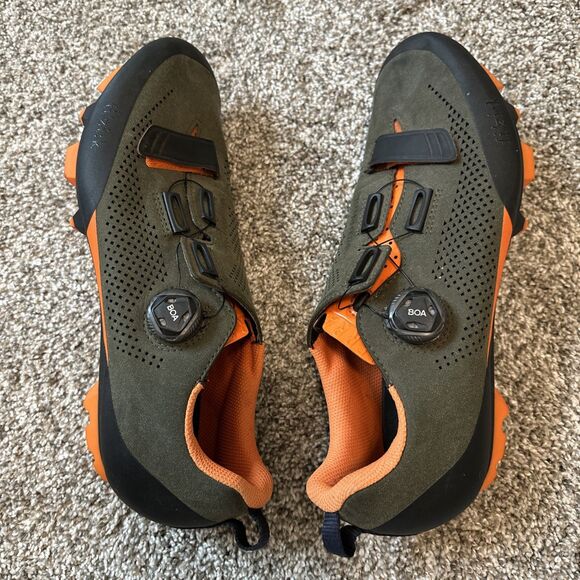 Fizik X5 Terra Suede Men's MTB Bike Shoes Green/Orange Fluo Men’s Size 11.5 - Picture 7 of 8